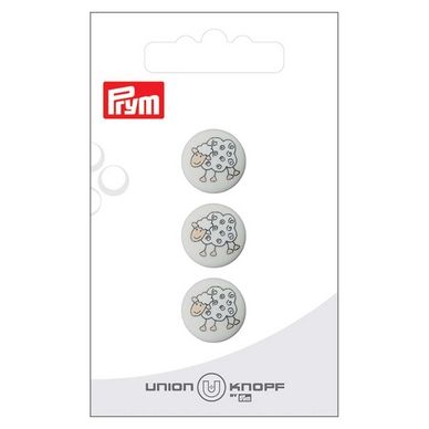 Bouton Polyester 15 mm 3 pcs Mouton Blanc