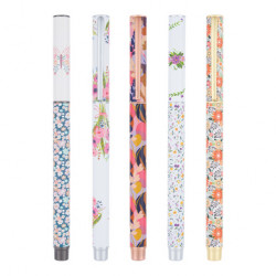 Stylo Plume 5 Décors Floraison