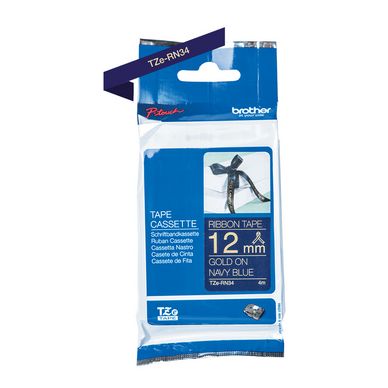 Ruban étiqueteuse 12 mm Doré sur Bleu marine