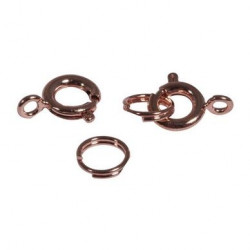 Fermoir à ressort avec Anneau fendu ø 7 mm Couleur Or rose 4 pcs