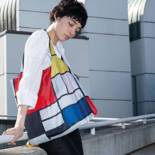 Sac shopping pliable avec pochette zip P. Mondrian Composition - Loqi