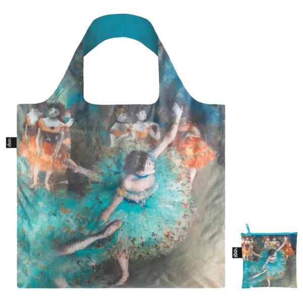 Sac shopping pliable avec pochette zip E. Degas La danseuse verte - Loqi