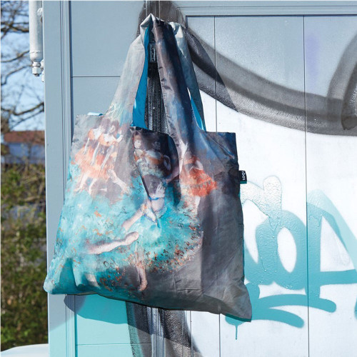Sac shopping pliable avec pochette zip E. Degas La danseuse verte - Loqi