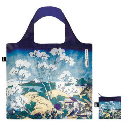 Sac shopping pliable avec pochette zip K. Hokusai Le Fuji de Gotenyama à Shinagawa - Loqi