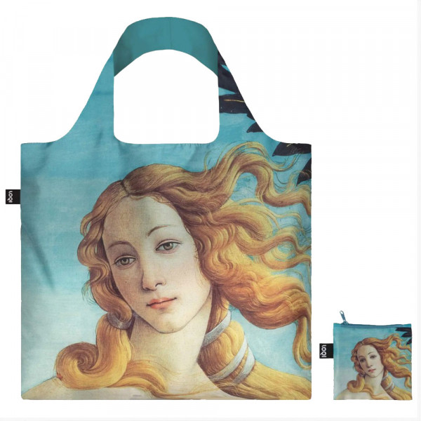 Sac shopping pliable avec pochette zip S. Botticelli La naissance de Vénus - Loqi