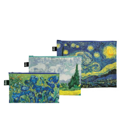 Lot de 3 pochettes zip Vincent Van Gogh Iris - Loqi