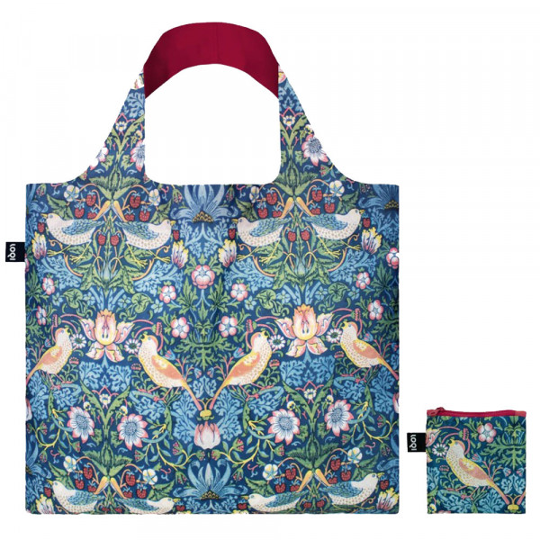 Sac shopping pliable avec pochette zip W. Morris Le voleur de fraises - Loqi