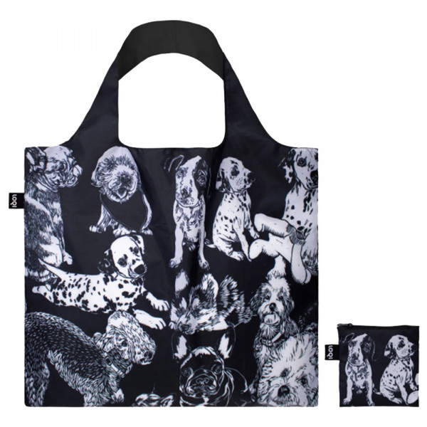 Sac shopping pliable avec pochette zip L. Park Red poppy bee dogs - Loqi