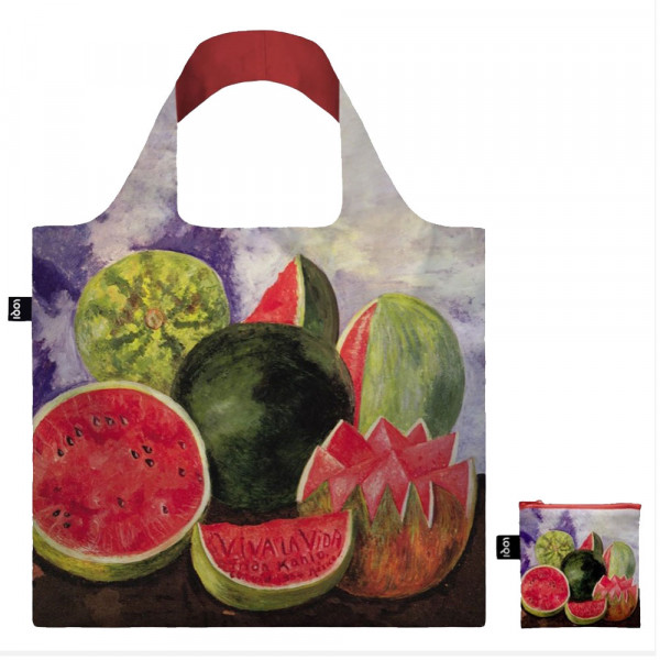 Sac shopping pliable avec pochette zip F. Kahlo Viva la vida Watermelons - Loqi
