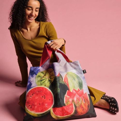 Sac shopping pliable avec pochette zip F. Kahlo Viva la vida Watermelons - Loqi