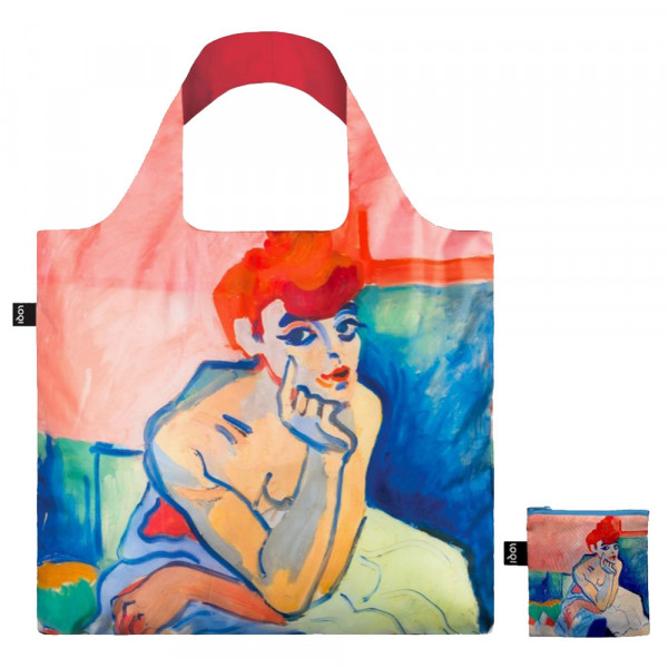 Sac shopping pliable avec pochette zip A. Derain La femme en chemise - Loqi