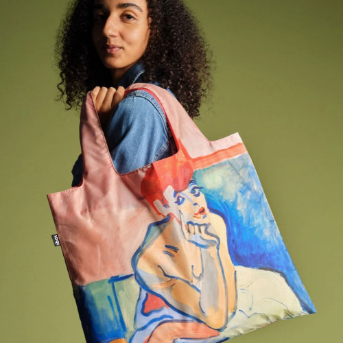 Sac shopping pliable avec pochette zip A. Derain La femme en chemise - Loqi