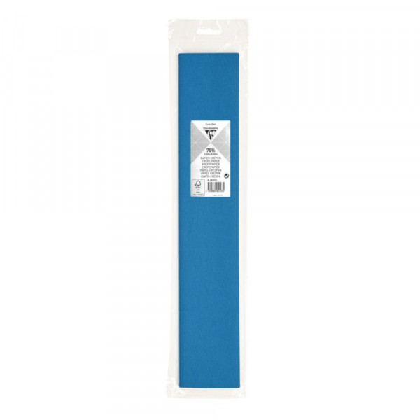 Papier crépon 75% Bleu pétrole 2,5 x 0,5 m - Clairefontaine