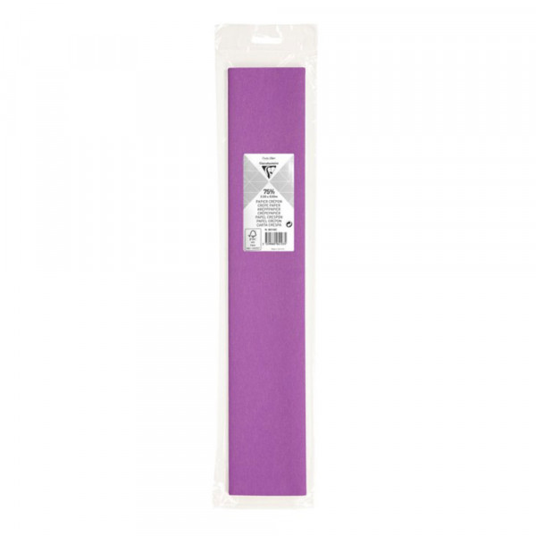 Papier crépon 75% Mauve 2,5 x 0,5 m - Clairefontaine