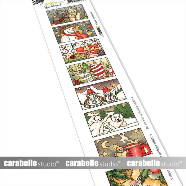 Tampon Cling Etiquettes pour timbre Noël illustré