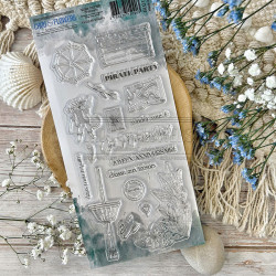 Tampons transparents Pirate party 18 pcs