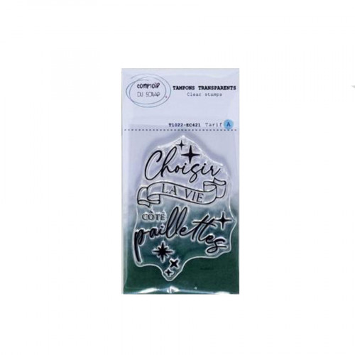 Tampon transparent La vie côte paillettes
