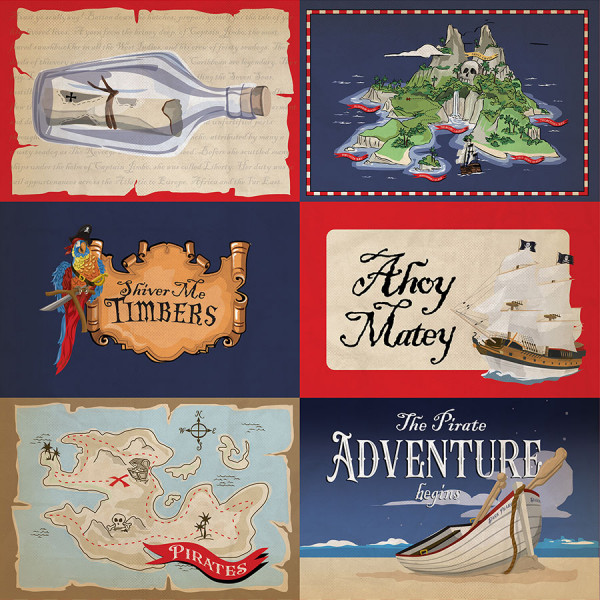 Pirates Papier imprimé Multi Journaling Cards