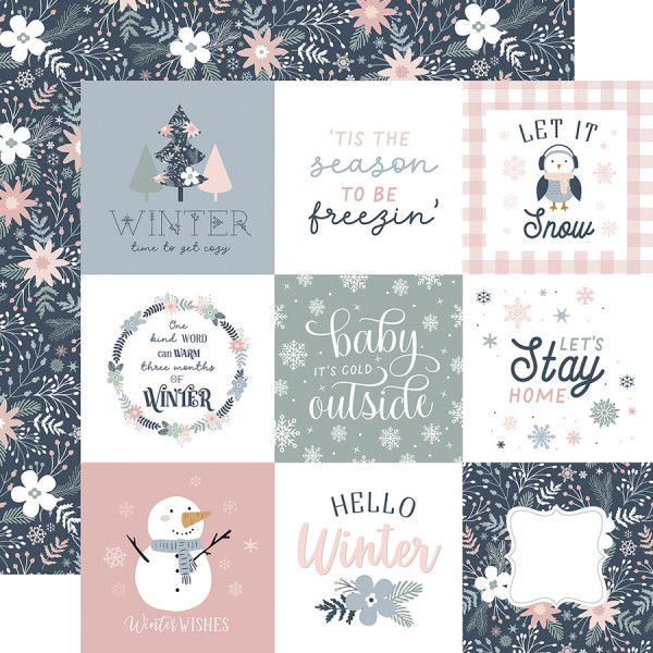 Winterland Papier imprimé 4x4 Journaling Cards