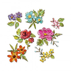 Thinlits Dies set Fleurs façon peinture 14 pcs