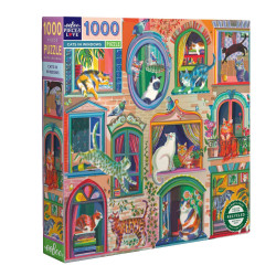 Puzzle 1000 pièces Cats in windows - EEBOO