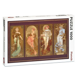 Puzzle 1000 pièces Mucha metalique 4 saisons - Piatnik