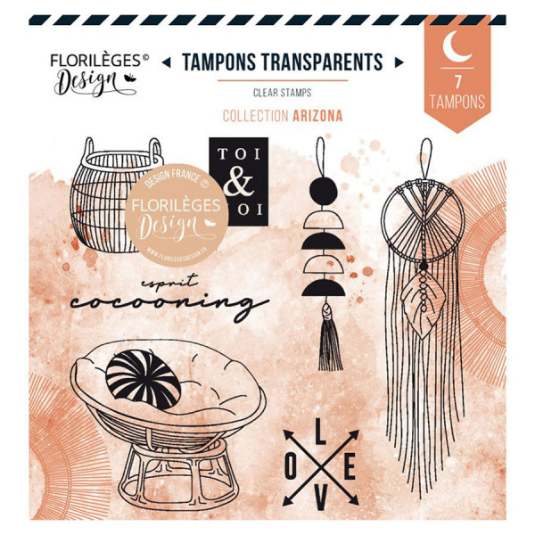 Tampons transparents Cocooning bohème 7 pcs