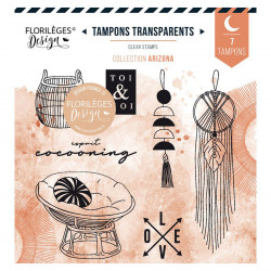 Tampons transparents Cocooning bohème 7 pcs