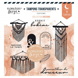 Tampons transparents Esprit bohème 9 pcs