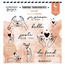 Tampons transparents Langage des mains 11 pcs