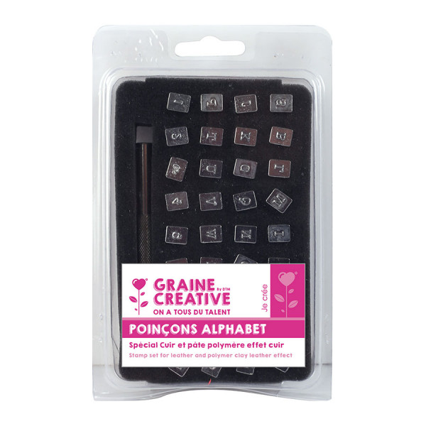 Poinçon alphabet pour cuir 36 pcs