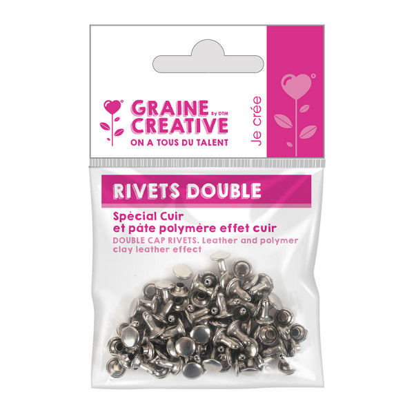 Rivets doubles pour cuir 30 pcs