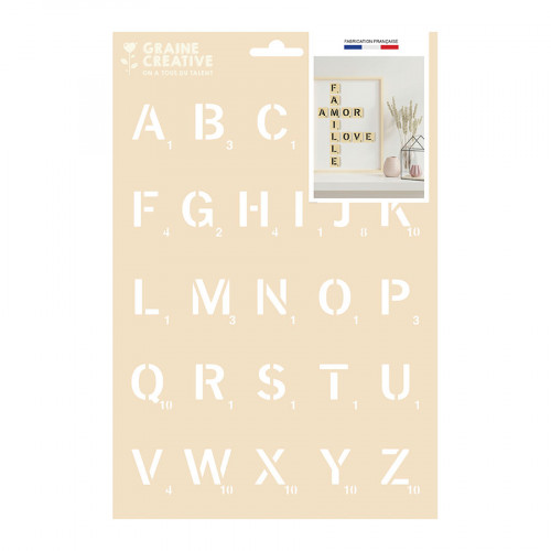 Pochoir Alphabet jeu A4