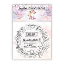 Tampons transparents Merci, Bonheur Félicitations 4 pcs