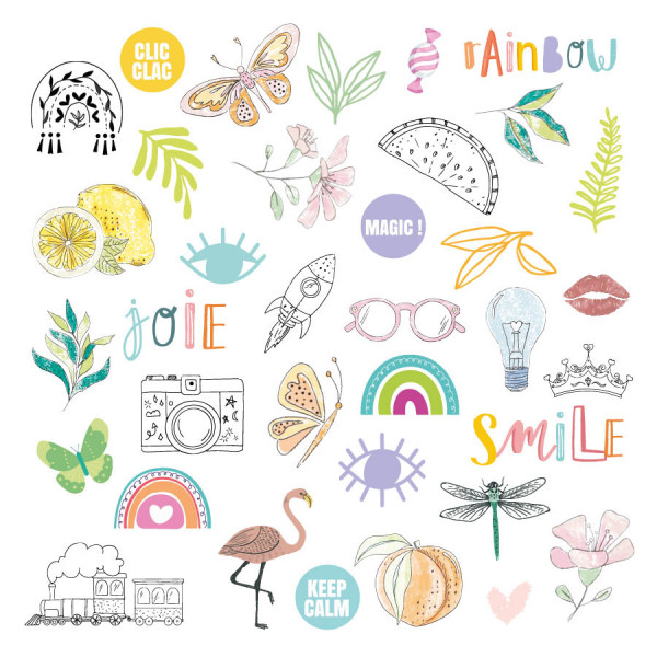 Rainbow Die Cuts calque