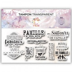 Tampons transparents Famille je vous aime 8 pcs