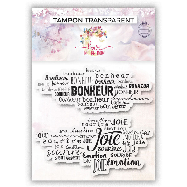 Tampons transparents Fond bonheur et joie 2 pcs