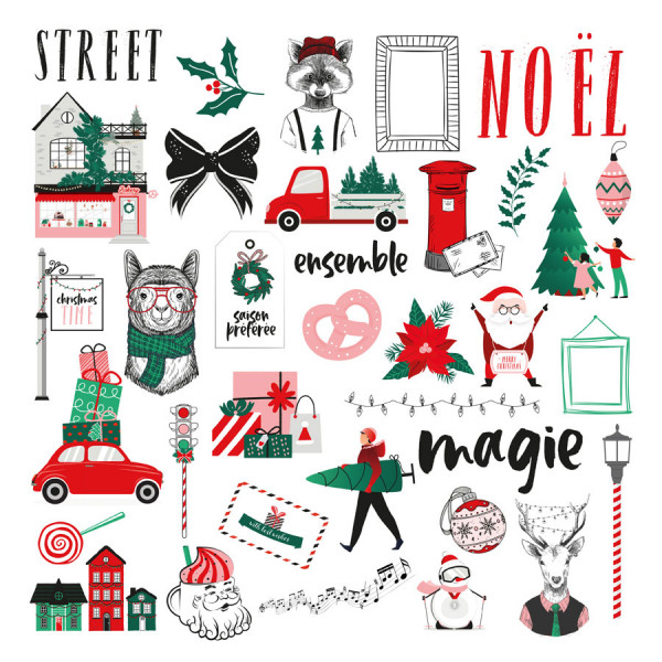 Christmas Street Die Cuts calque