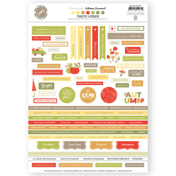 Automne Gourmand Etiquettes à découper
