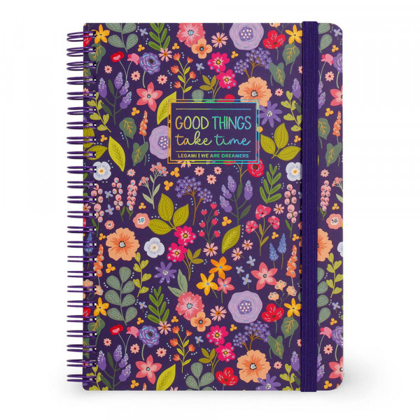 Carnet de notes à spirales Ligné Large Flowers - Legami