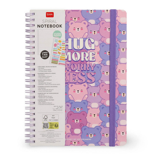 Carnet de notes à spirales Ligné Large Teddy Bear - Legami