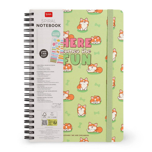 Carnet de notes à spirales Ligné Large Cordi - Legami
