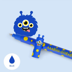 Stylo Gel Effaçable Monster Encre Bleue - Legami