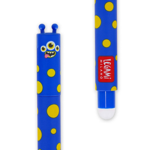 Stylo Gel Effaçable Monster Encre Bleue - Legami