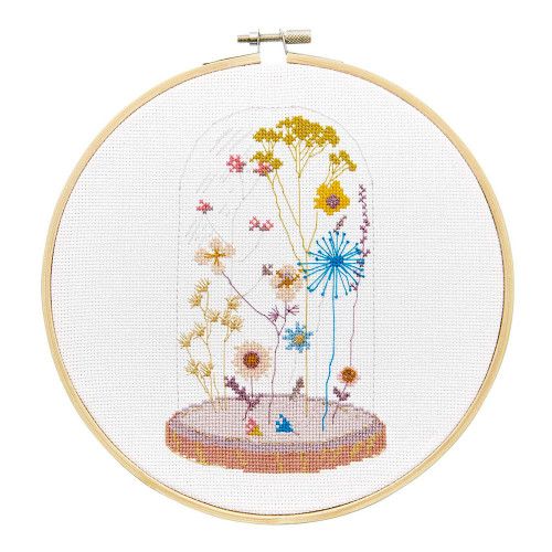 Kit Broderie Point de croix Cloche en verre - Rico Design