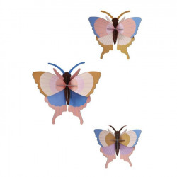 Décoration murale 3D Gold Rim Butterflies 3 pcs - Studio ROOF