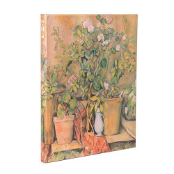 Carnet rigide 23 x 18 cm 144 p Uni Cézanne, Pots en terre cuite et fleurs - Paperblanks