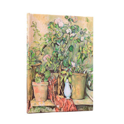 Répertoire Cézanne, Pots en terre cuite et fleurs avec fermeture élastique 144 pages 18 x 12 cm - Paperblanks
