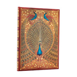 Carnet rigide 18 x 12 cm 144 p Uni Hafiz, Les paons - Paperblanks