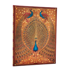 Carnet rigide 23 x 17,5 cm 144 p Uni Hafiz, Les paons - Paperblanks